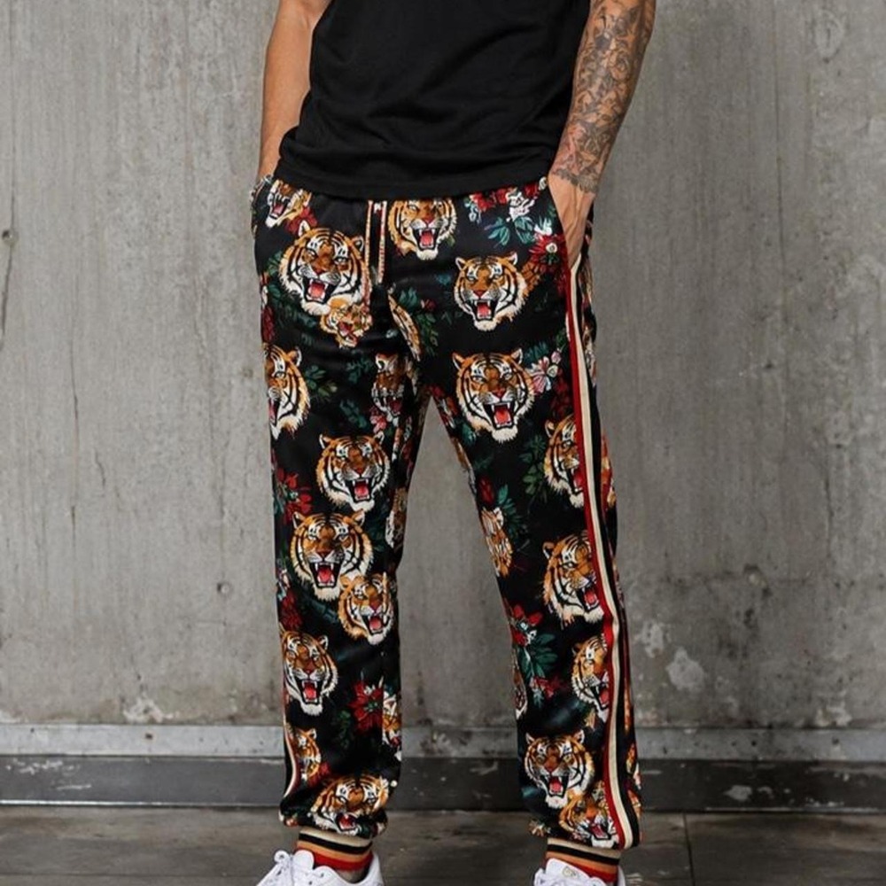 Tiger print jogger pants by G-Style USA